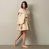 Adish Hooded Cloak Sleeve Belted Cape