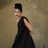 Shadowed One Shoulder Puffball Shift Dress