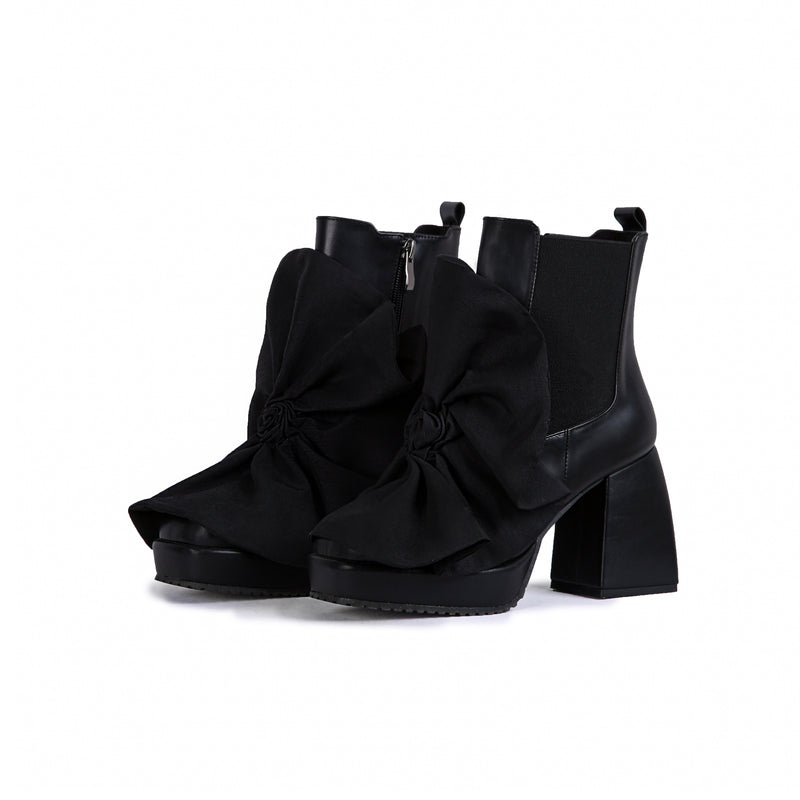Shadowed Heeled Ankle Boots