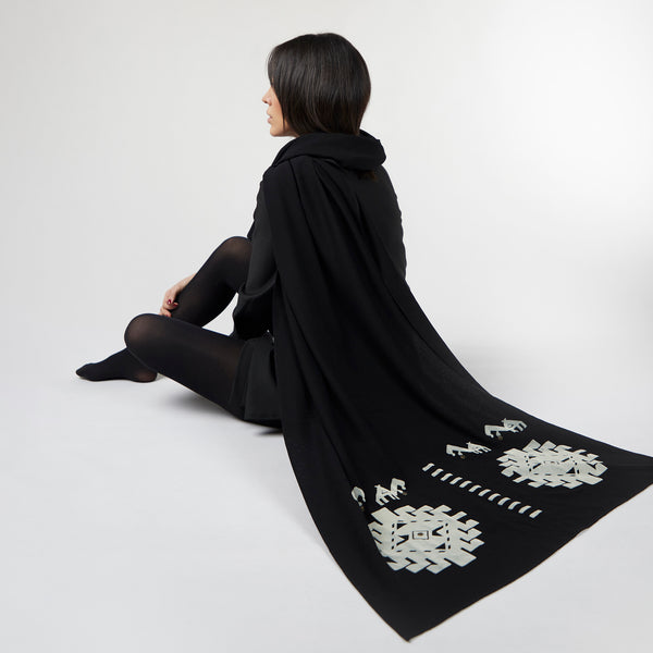 Camel Flock Shawl
