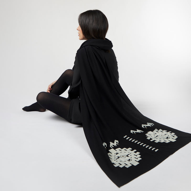 Camel Flock Shawl