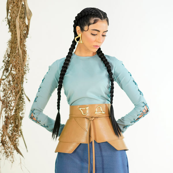 Sarab Long Sleeve Crop Top Corset