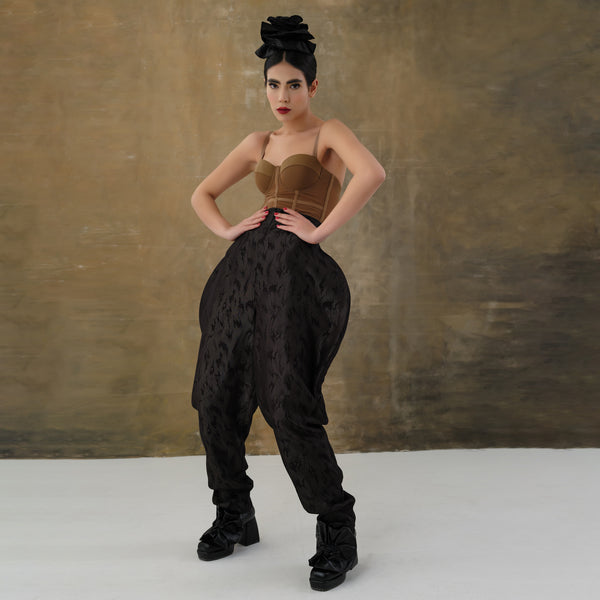 Shadowed High-Waisted Harem Pant
