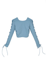 Sarab long sleeve crop top corset