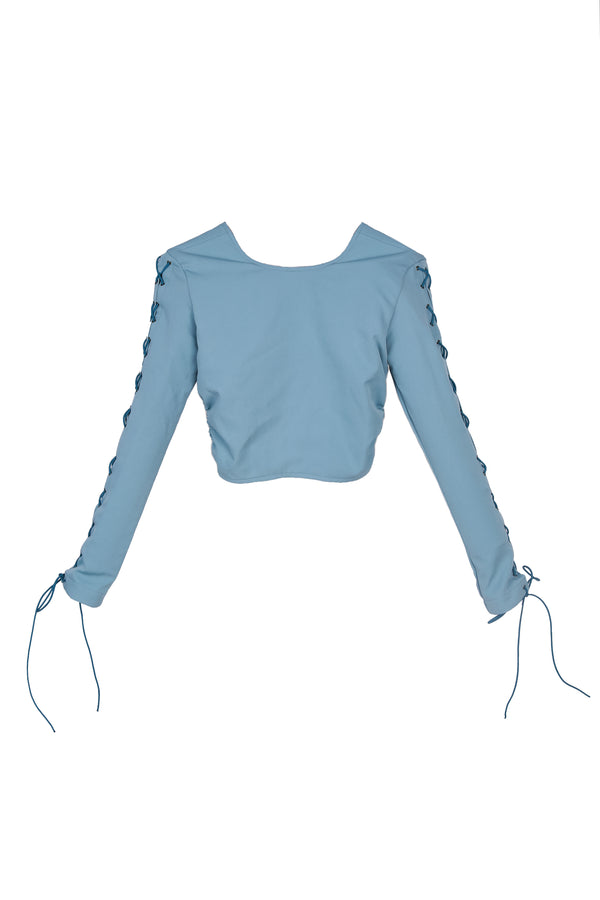 Sarab long sleeve crop top corset