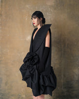 Shadowed Asymmetrical Ruffled Dress