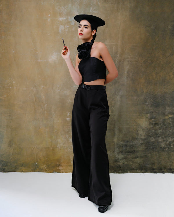 Shadowed Wide-Leg Pants