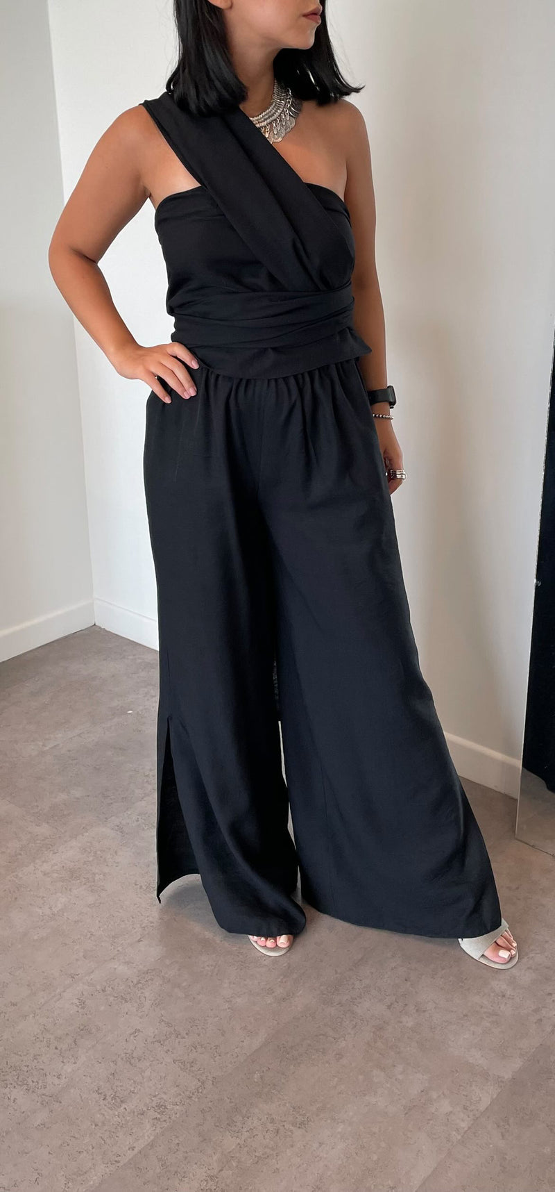 Mahsan Split Wide Leg Jumpsuit