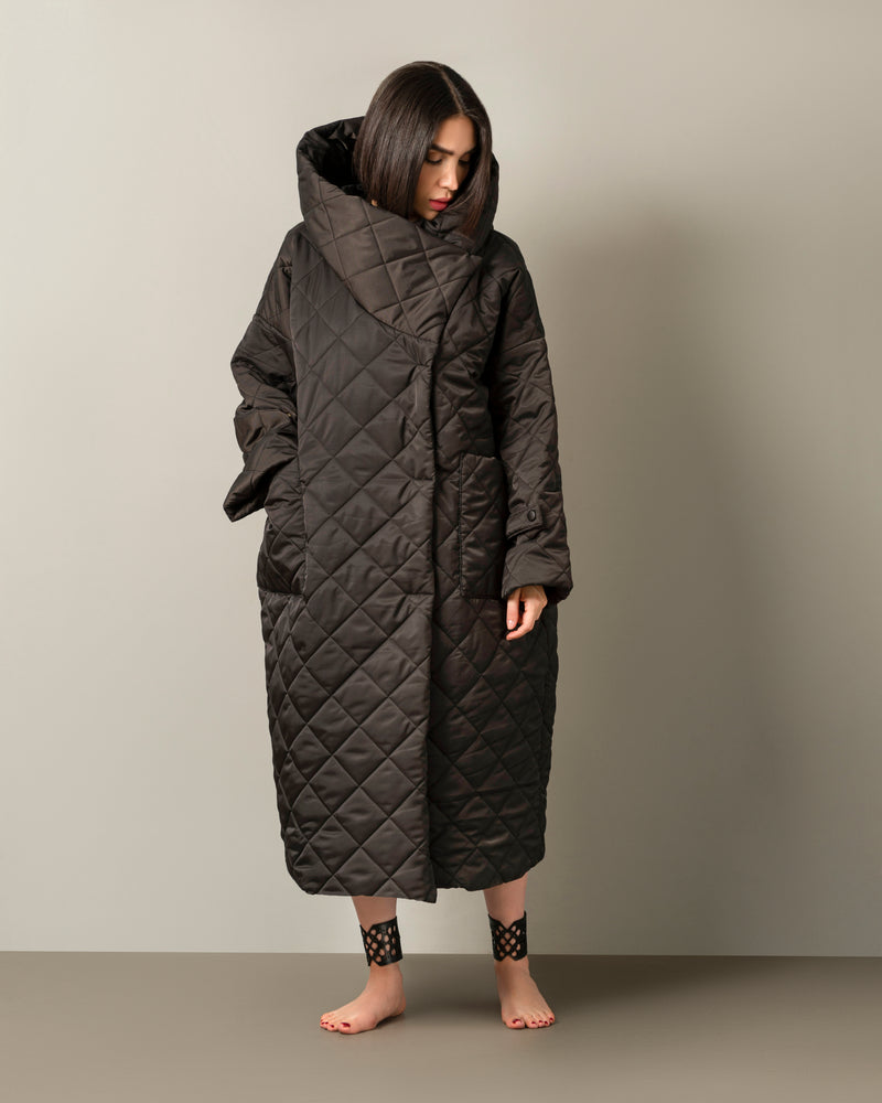 Saheb Hooded Longline Puffer Coat